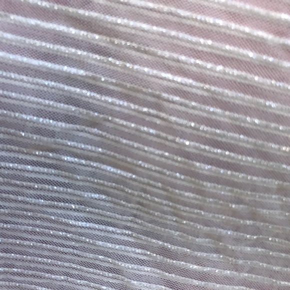 Zara Sheer White Silver Stripes Size L - Picture 3 of 3